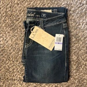 LA idol dark wash boot cut jeans size 9